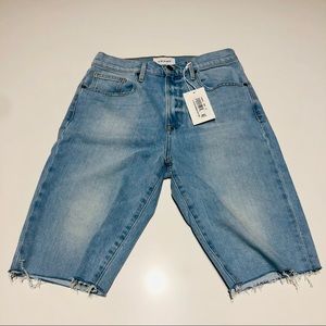 FRAME - Vintage Bermuda Raw Edge Jean Shorts